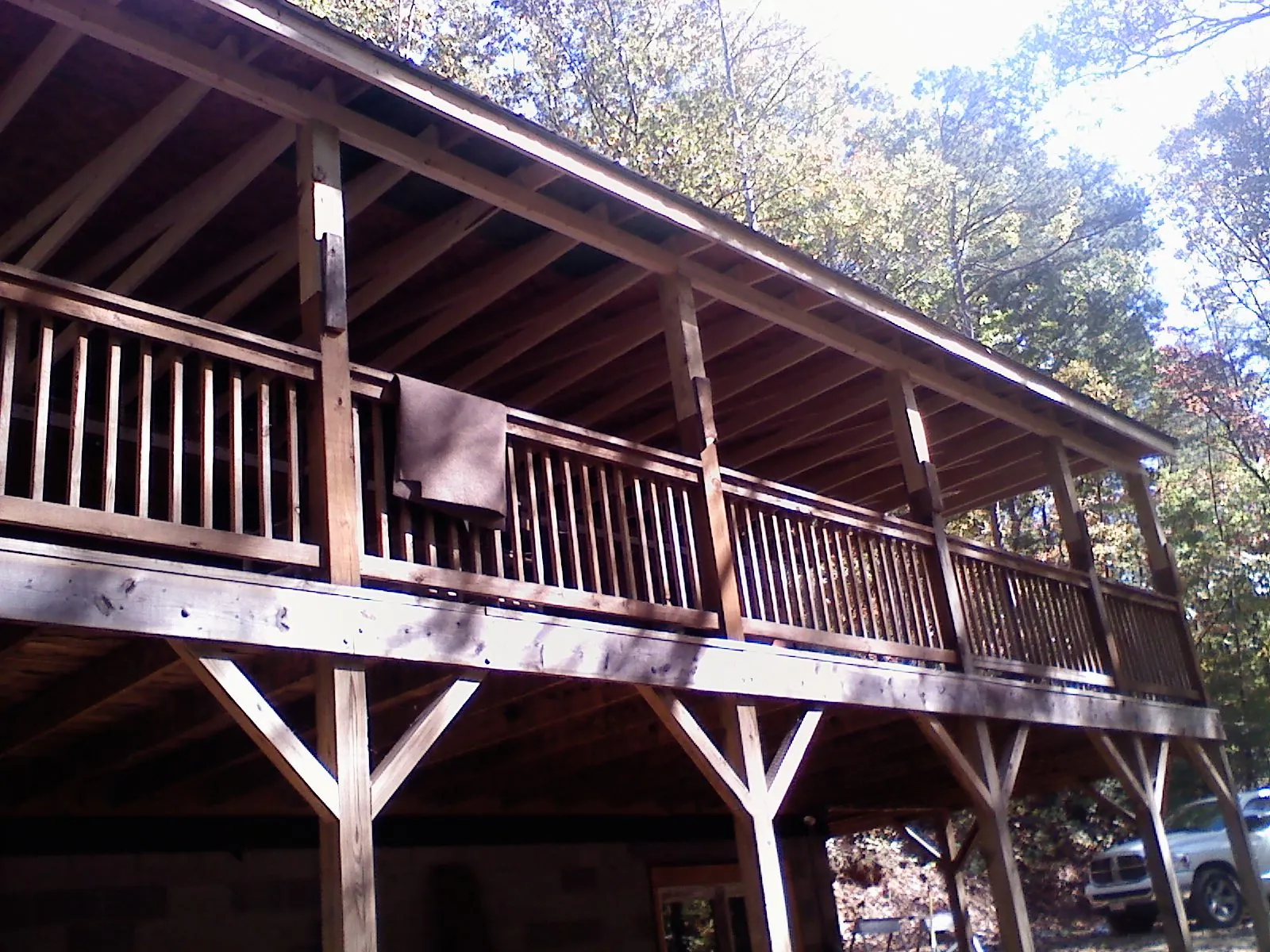 Timber framing under a new elevated porch and deck — Roof Leak Repair in Nelsonia by Roofing Brothers